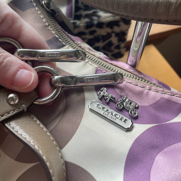 Coach Satin Poppy C convertible shoulder bag w/ crossbody strap - Picture 12 of 17